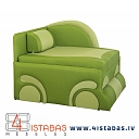 Green pull-out children's sofa with cushion, furniture online store Latvia Riga furniture online