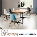 Metal table, design chairs, laconic forms, furniture online store Latvia Riga furniture online