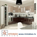 Brown lacquered kitchen on legs, kitchen equipment, online furniture store Latvia Cēsis furniture online