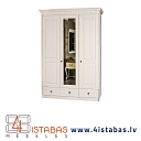 Solid wood white wardrobe with mirror, furniture online store Latvia Valmiera Vidzeme furniture online