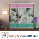 large wardrobe with sliding doors and photo wallpaper, furniture online store Latvia Valmiera Vidzeme furniture online