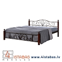 Metal bed with solid wood legs, furniture online store Latvia Valmiera Vidzeme furniture online