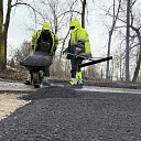 Pothole repair with full technology, using hot mix asphalt concrete