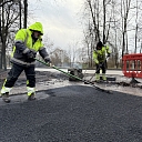 Pothole repair with full technology, using hot mix asphalt concrete