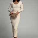 Beige fitted dress