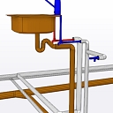 3D technical model of a water supply node
