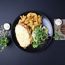 Pork in French style - hearty, juicy and full of flavor