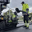Road construction, asphalt paving
