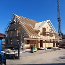 Assembly of wooden frame houses