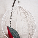 Decorative pillow with lock. Polyester, knitwear "Winter fun" red linen