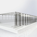 Glazed metal structure for a modern building
