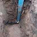 Excavation work for water system installation