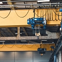 Industrial production workshop with crane – metalworking and assembly works