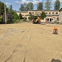 Earthworks before asphalt paving