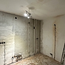 Construction site before electrical installation work begins