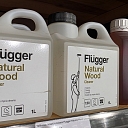 Flugger wooden surface cleaning products stand in the Profcentrs store