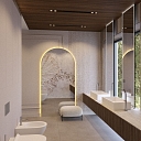 large bathroom with windows