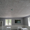 Fiberboard ceiling