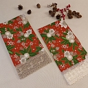 set of two linen towels - Spruce branches.