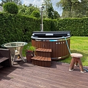 Hot tub with integrated oven and granite top made in Latvia
