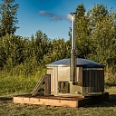 Hot tub with integrated oven