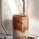 Iced latte - the softness of coffee and the freshness of ice in one glass