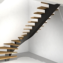 Non-standard design curved metal stairs for a private house