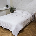 Linen bedding set double, folk ribbon decoration