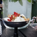 Healthy dessert with fresh berries