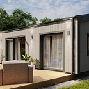 Milled log insulated residential house