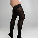 Medical compression stockings with silicone lace and toe section