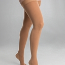 Medical compression stockings with silicone lace and toe section