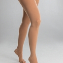 Medical compression stockings with silicone lace and toe section