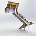 Non-standard steel staircase construction with individual design