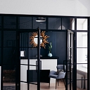 Metal and glass doors