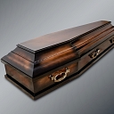 Silence VS – dark lacquered coffin with metal handles