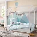 Mājas tipa bērnu gulta balta