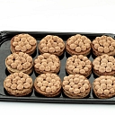 Marzipan cupcakes with peanut butter cream