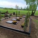 Grave landscaping with granite curbing