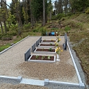 Installation of granite tombstones