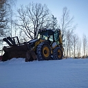 Snow shoveling and removal works in Dobele