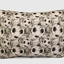 Pillowcase 50x70 footballs, dark gray linen