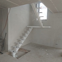 Straight metal stairs made of square tubes with powder coating