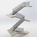 Steel railings for staircases of multi-storey buildings with safety standards