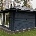 Log buildings made of solid pine wood