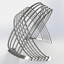 Artistic environmental object made of metal in an urban environment