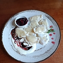 New! Ukrainian vareniki with cottage cheese, homemade dumplings with pork, hand work.