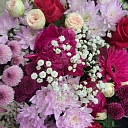 Festive flower bouquet in pink colors