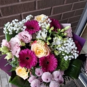 Romantic flower bouquet in pink tones