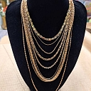 Multilayered gold-plated necklaces